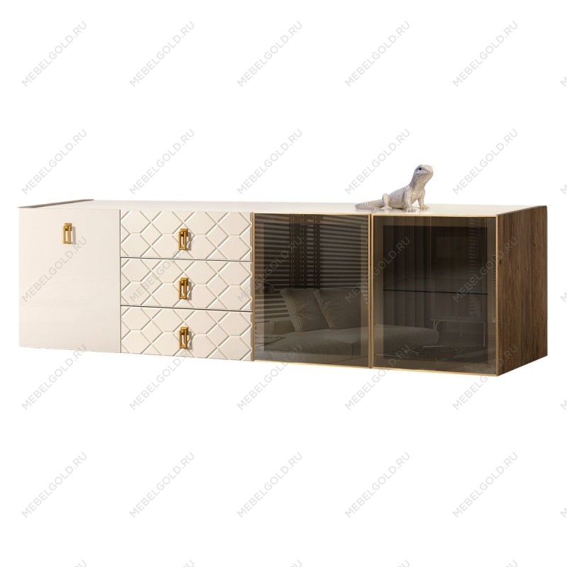 Комод 2.1м Bogemia Woodline Fly Fa (Слоновая кость) (Lakobel/Золото) БМКМ-5[5][10]