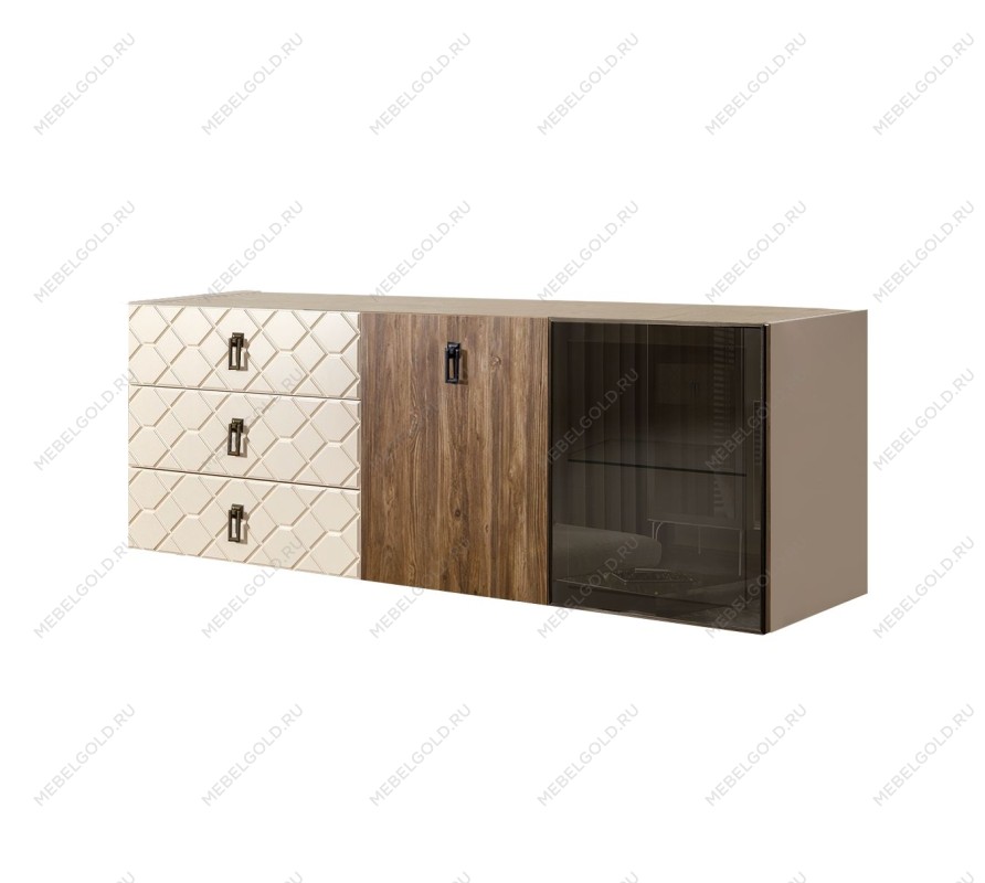 Комод 1.6м Bogemia Fly Wood Fa (Слоновая кость) (Novabuk/Черный) БМКМ-4[5][10]