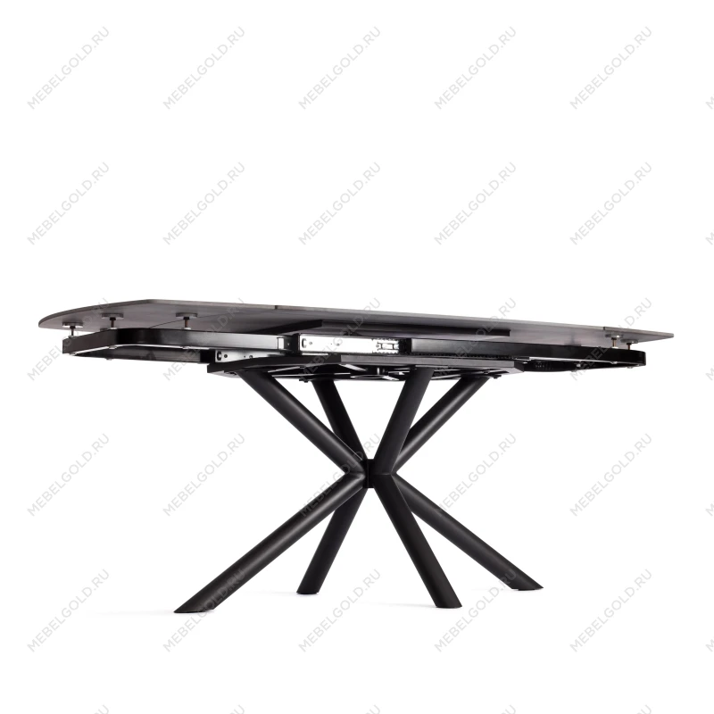 Стол обеденный Winston/Винстон, столешница керамика (глянцевая) / опоры металл, белый/черный, (120+30+30)x80x75(+1) см | изображение 15