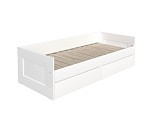 БРИМНЭС / СИРИУС Кровать двуспальная раздвижная ИКЕА / IKEA шириной 80(160) см, белый - Выставка Балашиха | изображение 1