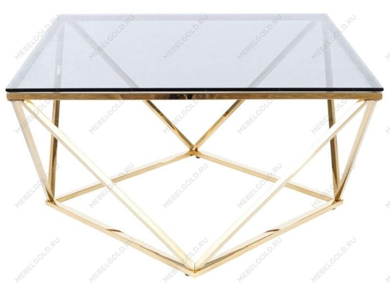 Стол журнальный Signal SILVER A (дымчатый/золотой)