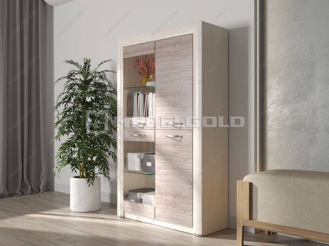 Шкаф с витриной Оливия 2V2D | изображение 2