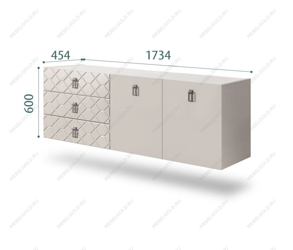 Комод 1.6м Bogemia Fly Farfalle (Шелк) (Novabuk/Хром) БМКМ-4