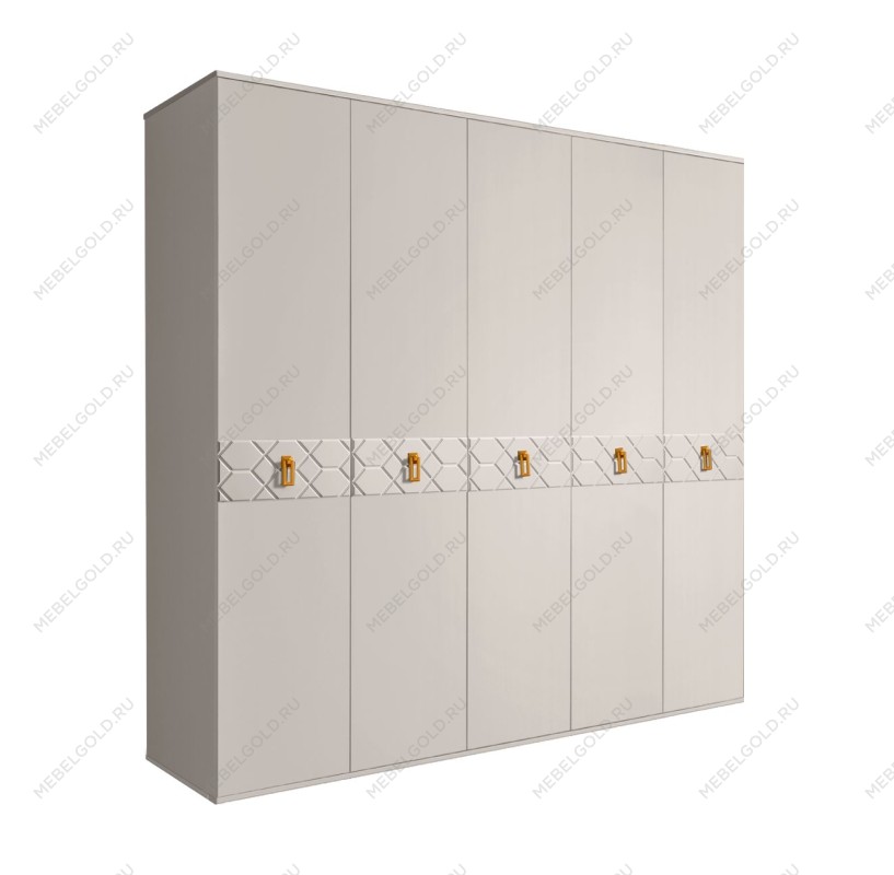 Шкаф 5-ти дв. Bogemia Farfalle (Шелк/Золото) БМШ2/5(Fa)