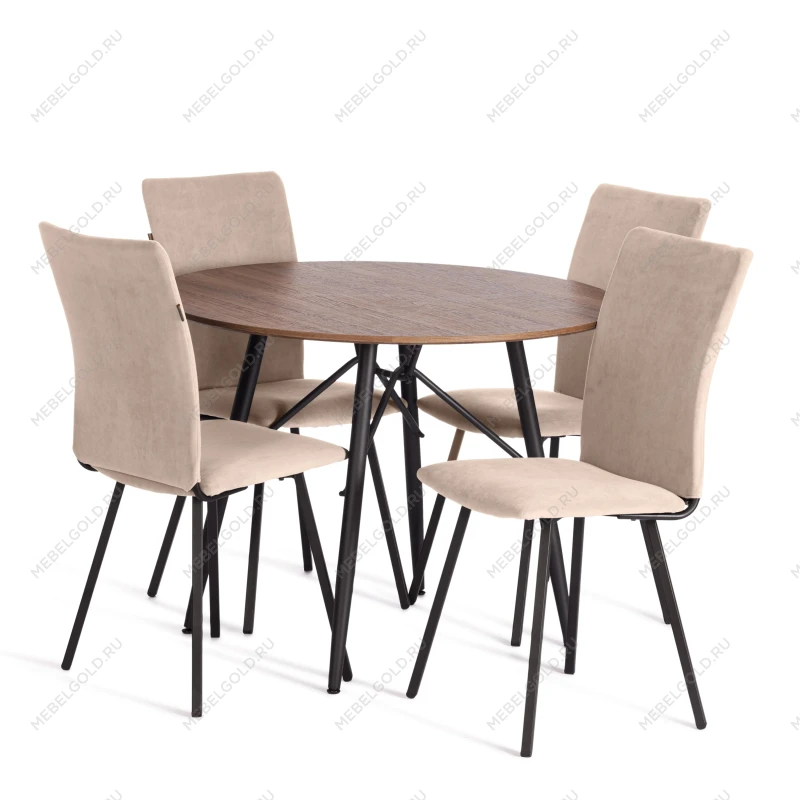 Стул обеденный La Rousse, флок, бежевый/черный, 7, 49х50х93 | изображение 9