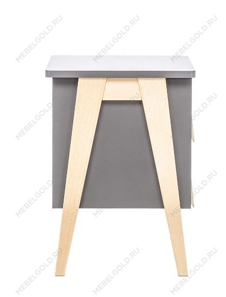 Тумбочка Сканди 2 ящ. (Натуральное дерево/серый ясень) | изображение 2