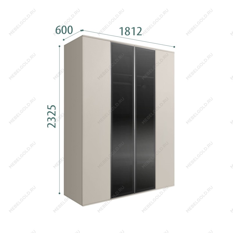 Шкаф 4-х дв. Bogemia Air (Шелк/Серебро) БМШ2/4(2)