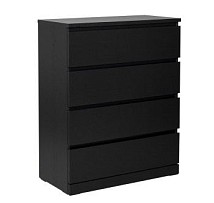 МАЛЬМ / VARMA Комод ИКЕА / IKEA 4, 80x100x40, шпон, черный