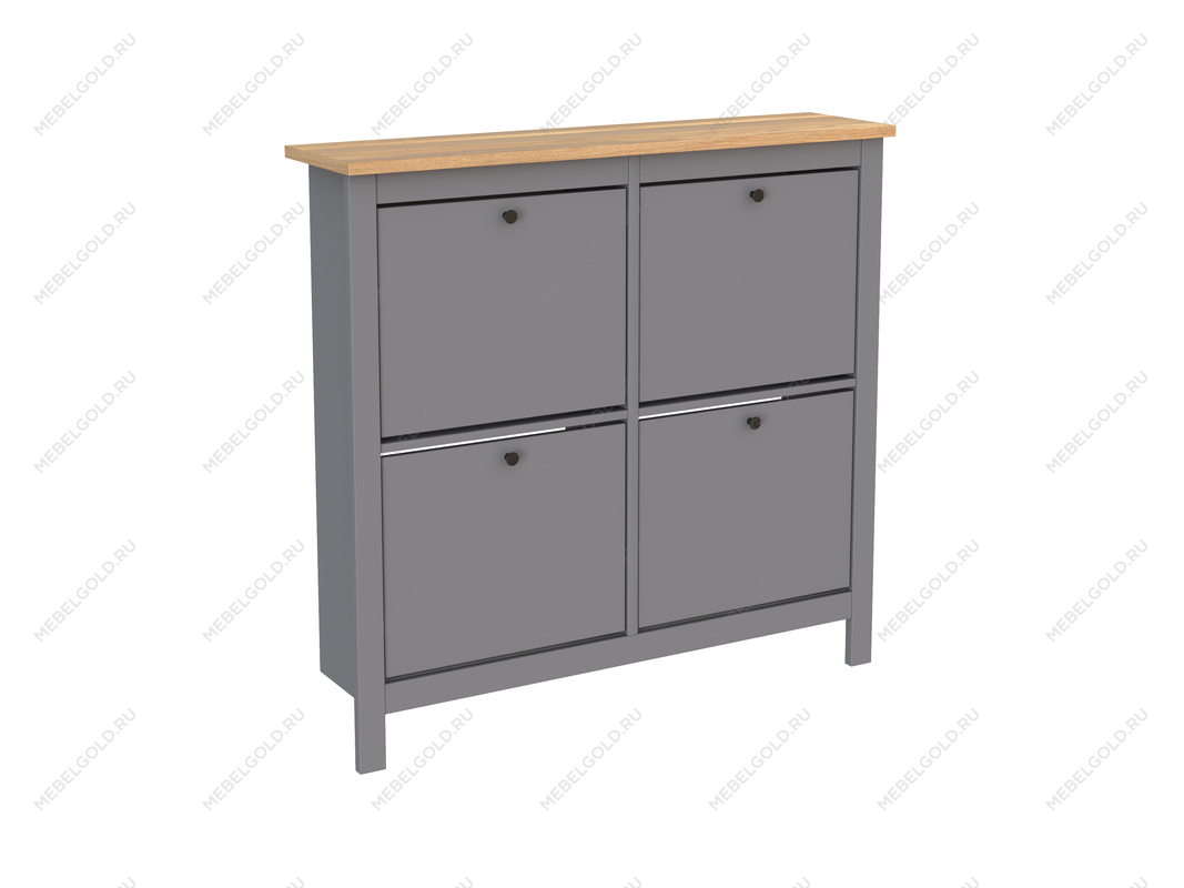 САГА тумба для обуви 113х108 серая/ясень