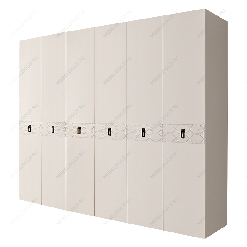 Шкаф 6-ти дв. Bogemia Farfalle (Слоновая кость/Черный) БМШ2/6(Fa)