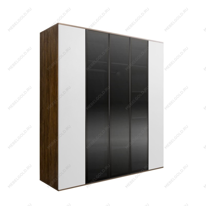 Шкаф 5-ти дв. Bogemia Woodline Air (Белый/Черный) БМШ2/5(3)