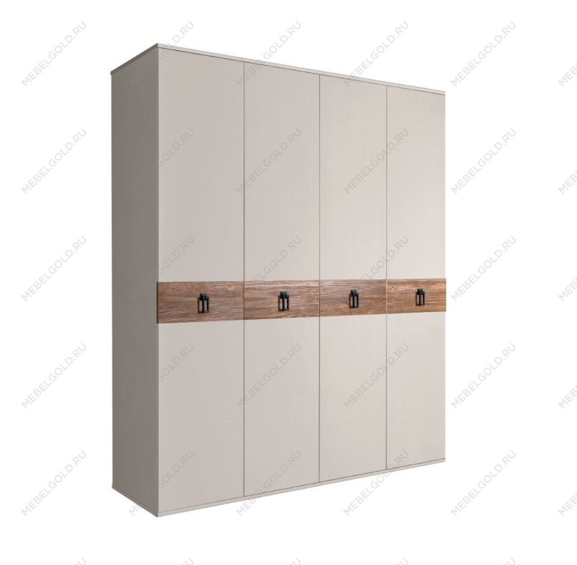 Шкаф 4-х дв. Bogemia Wood Fa (Шелк/Черный) БМШ2/4(Wo)