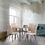 Стул обеденный Monte Carlo, флок, бежевый/черный, 7, 50х55х93 | изображение 14