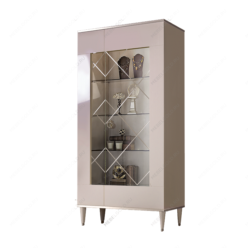 Витрина 2-ств. Римини (Слоновая кость/Серебро) (Правая) РМВ2-2С