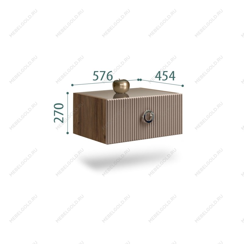 Тумба прикроватная Bogemia Woodline Fly Fi (Мокка) (Lakobel/Хром) БМТП-1