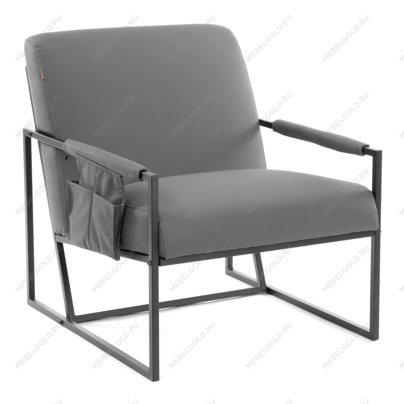 Кресло Charli LUX/Чарли Люкс, экокожа, Sharp Графит, 70х80х82 см