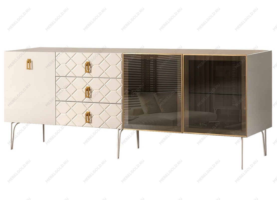 Комод 2.1м Bogemia Farfalle (Слоновая кость) (Novabuk/Золото) БМКМ-5(Fa)[5][10]