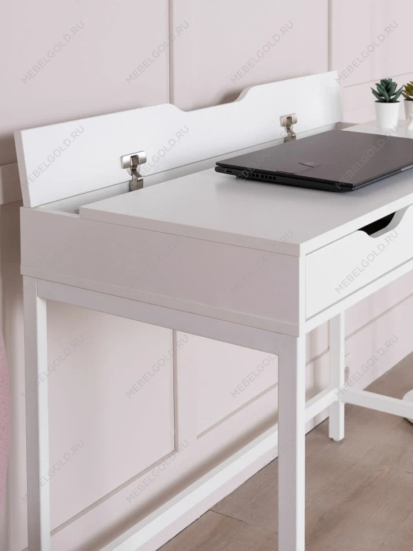 Стол письменный на металлических ножках Ингар Д 100x48x76, белый | изображение 5