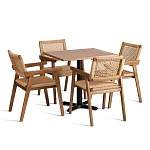 Стол VALHALLA, дерево вяз/железная опора, 80х65х76 см, груша №3/черная опора | изображение 3