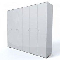 Шкаф 6-ти дверный Римини (Белый/Серебро) РМШ2/6