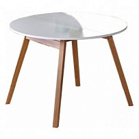 Стол обеденный Halmar RUBEN раскладной (белый матовый/натуральный)