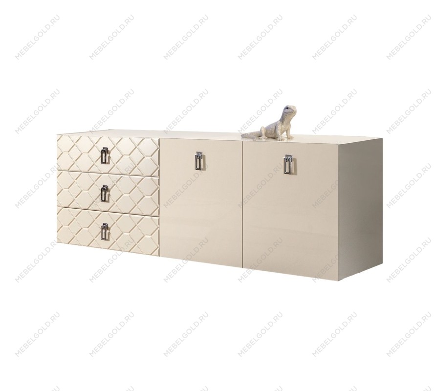Комод 1.6м Bogemia Fly Farfalle (Слоновая кость) (Lakobel/Хром) БМКМ-4