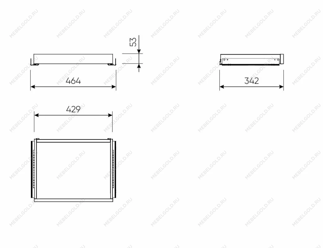 Выдвижная полка МАКС 50х36 серая | изображение 1