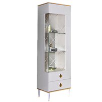 Витрина 1-ств. Римини (Белый/Серебро) (Правая) РМВ1-1С