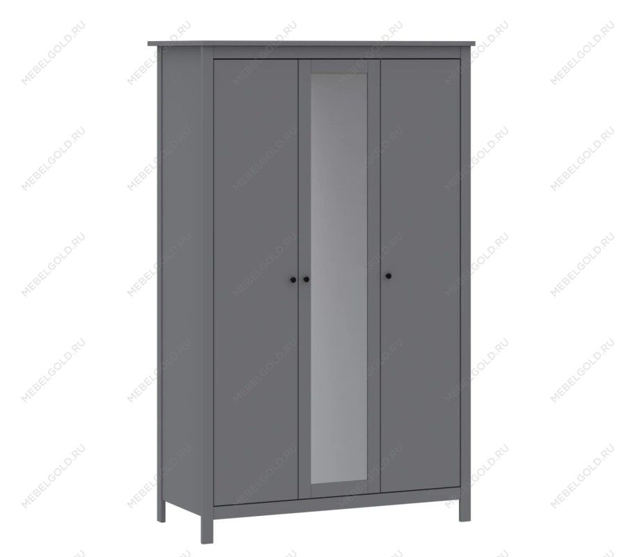 САГА шкаф 3 двери с зеркалом серый | изображение 3