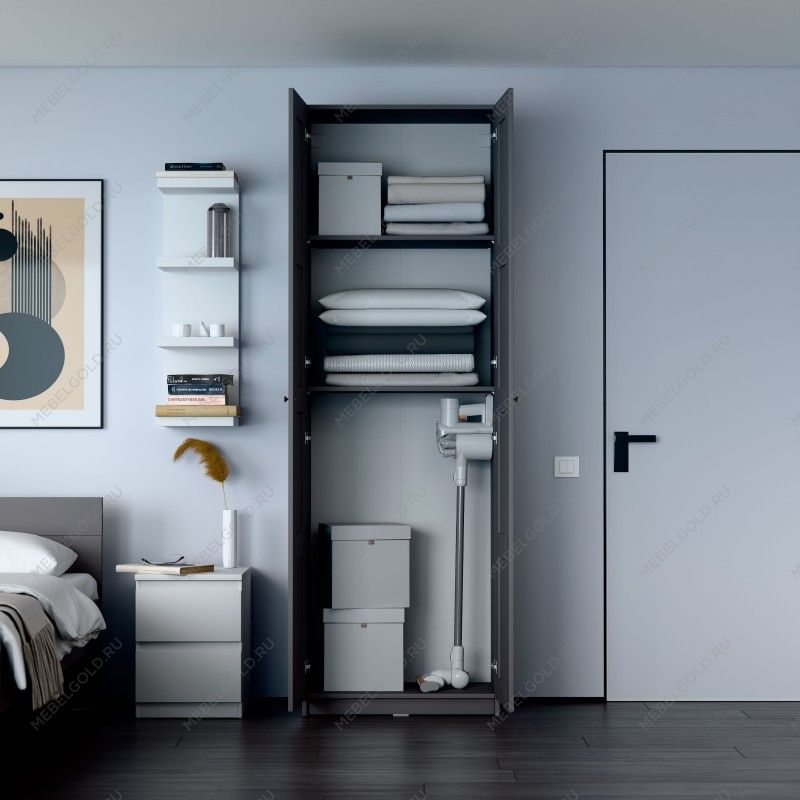 МАКС шкаф 2 двери 75х38х233 серый | изображение 3