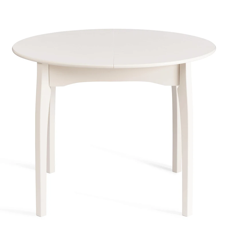 Стол DIAMANTE круглый, бук, мдф, шпон дуба, 100 х 100+30 х 75 см, Ivory white | изображение 1