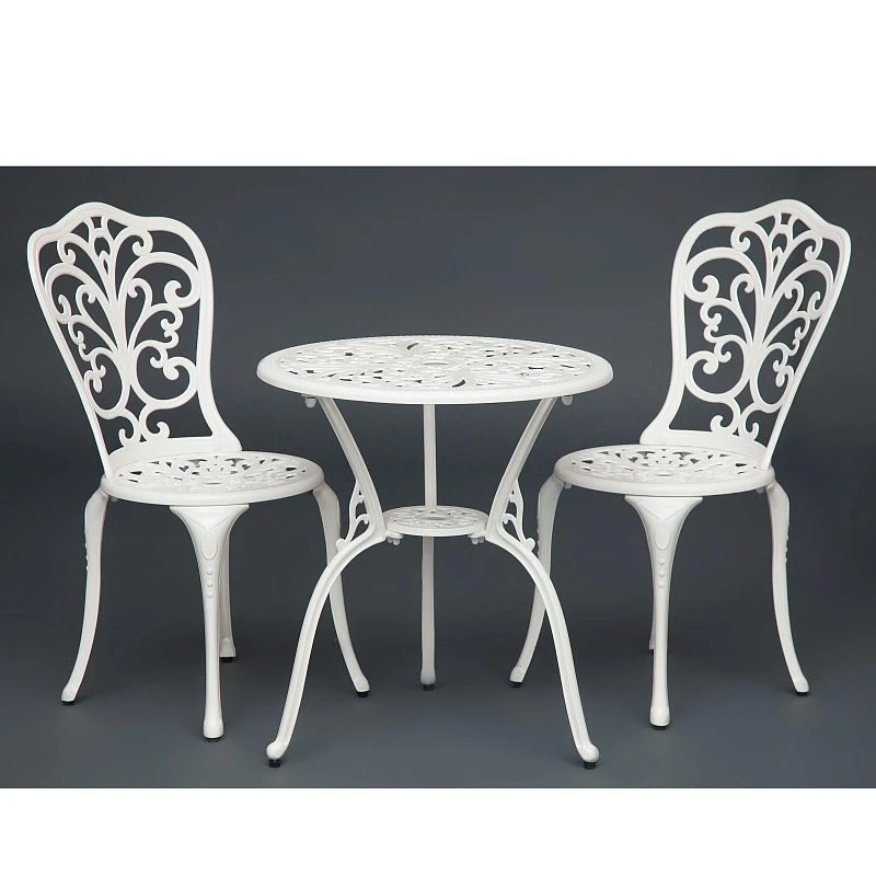 Комплект Secret De Maison Romance (стол +2 стула), алюминиевый сплав, D60/H67, 53х41х89см, butter white | изображение 3