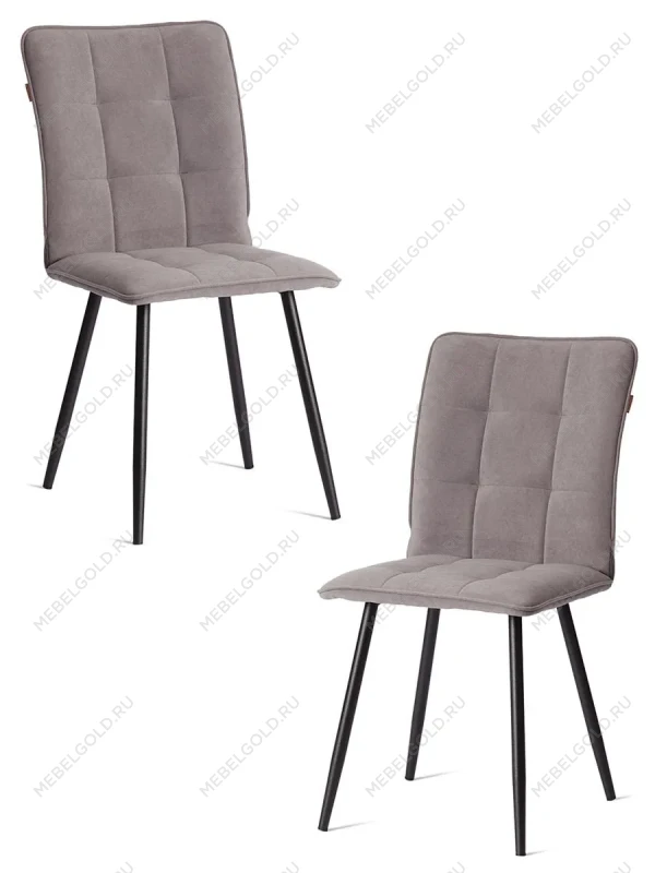Стул обеденный Bari, LT, велюр, серый/черный, 29, 41х55х89 см