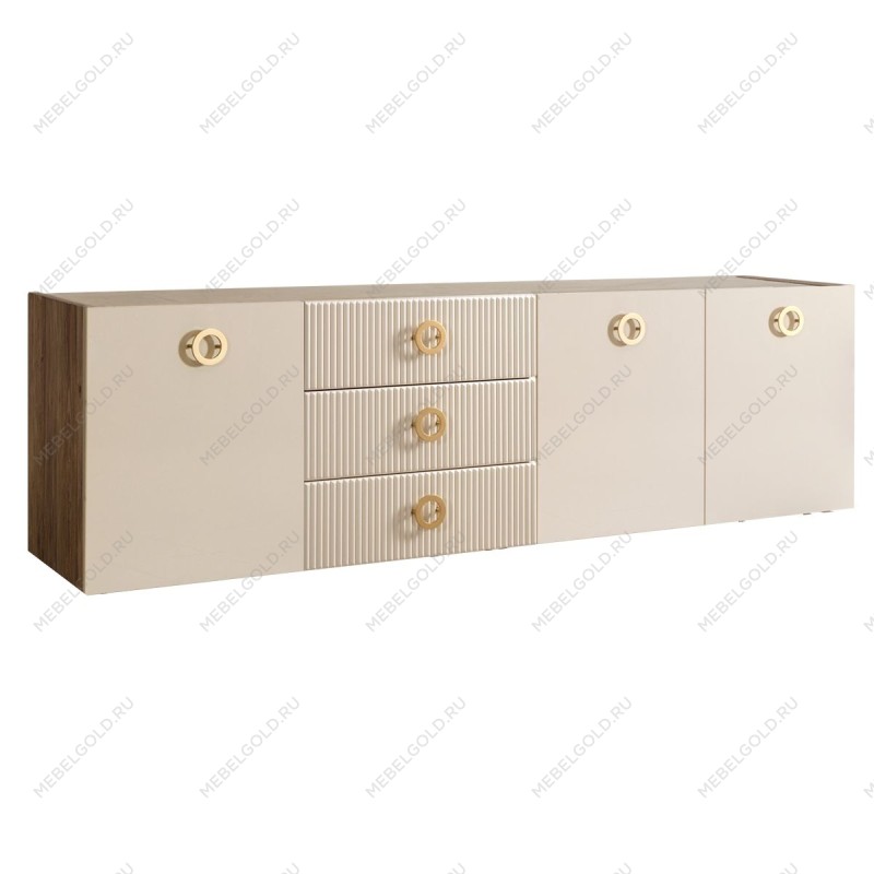 Комод 2.1м Bogemia Woodline Fly Fi (Слоновая кость) (Novabuk/Золото) БМКМ-5