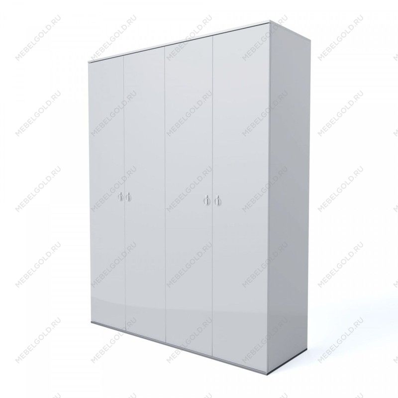 Шкаф 4-х дверный Римини (Белый/Серебро) РМШ2/4