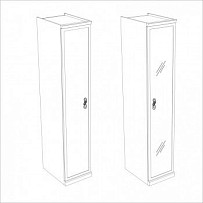 Натали секция 1-ств с зеркалом белый глянец