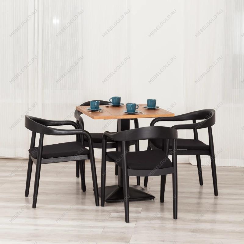 Стул BALDUR, дерево вяз/ткань лен, черный/черный лен, 49х52х76,5 см | изображение 11