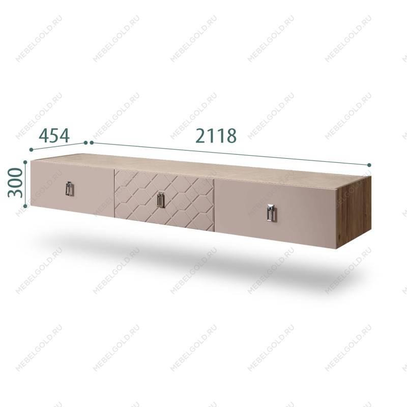 Тумба телевизионная 2.1м Bogemia Woodline Fly Fa (Мокка) (Novabuk/Хром) БМТ-2[10]