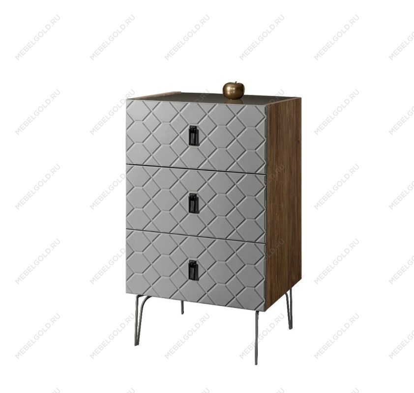 Комод Bogemia Woodline Fa (Серый) (Lakobel/Черный) БМКМ-1