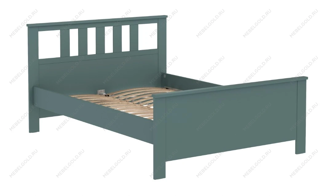 САГА кровать двойная 140х200 темно-бирюзовая