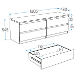 МАЛЬТА комод ИКЕА / IKEA 4 ящика 160х54 белый | изображение 4