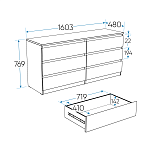 МАЛЬТА комод ИКЕА / IKEA 6 ящиков 160х76 Дуб Венге | изображение 4
