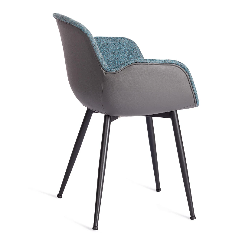 Кресло VALENTINO (mod. PC45-2)/1 шт. в упаковке, металл/экокожа/ткань, 55 х 58 х 81 см, Turquoise (бирюзовый)/Grey (серый)/чёрный | изображение 2