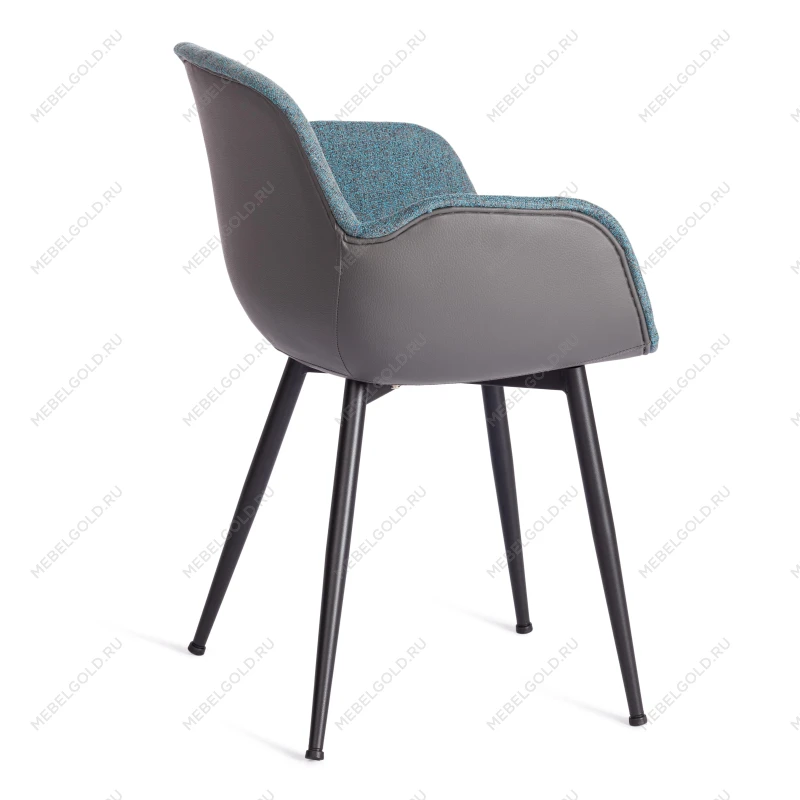 Кресло VALENTINO (mod. PC45-2), металл/экокожа/ткань, 55 х 58 х 81 см, Turquoise (бирюзовый)/Grey (серый)/чёрный | изображение 2