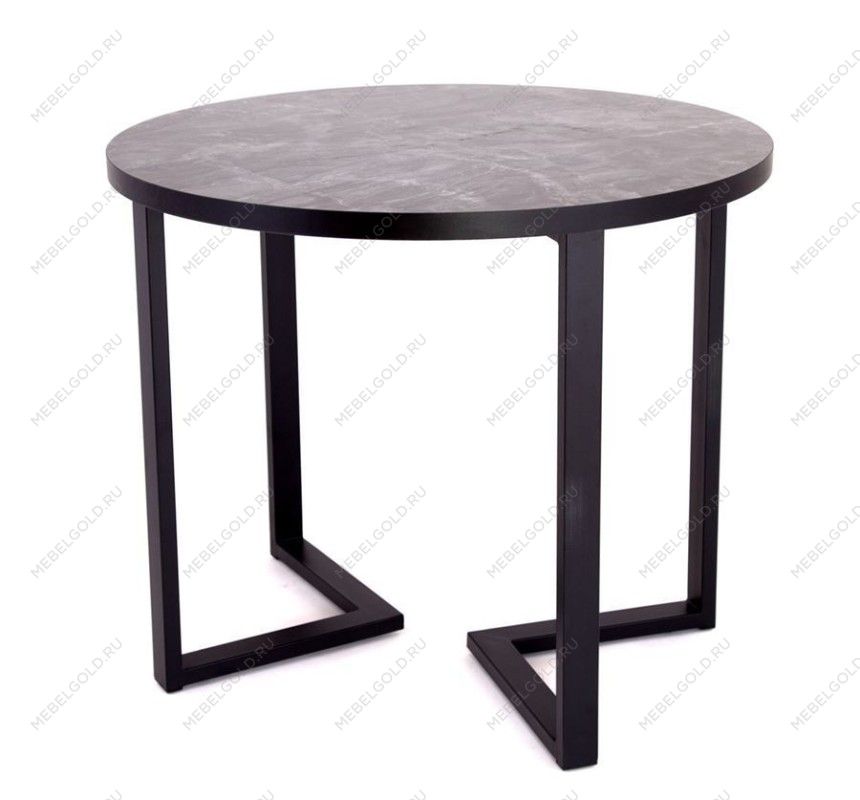 Стол круглый Лофт Зиг-Заг (ЛДСП 32 мм /Марцена темный / кромка чёрная)