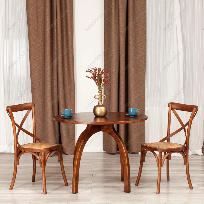 Стол THONET (mod.T9108), дерево вяз, 100х75 см, Темный Орех (№5) | изображение 5