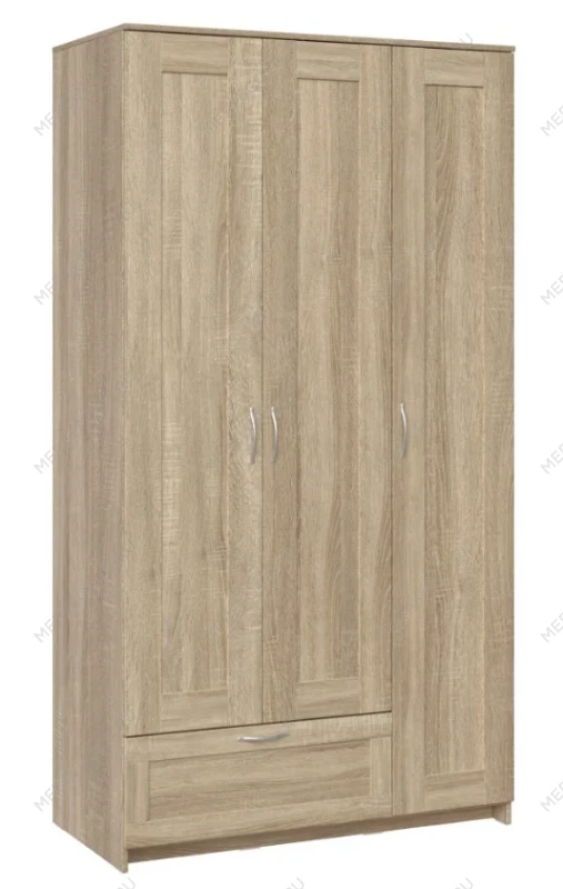 Шкаф Сириус, 3 двери и 1 ящик, 117х59х220 см, дуб сонома