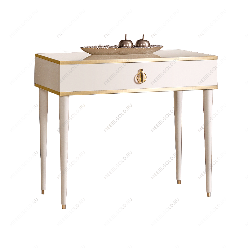 м. Римская - Стол туалетный узкий Римини (слоновая кость золото) РМСТ-1[9]