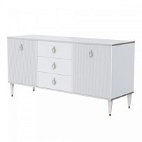 Комод для гостиной 1.6м Римини СОЛО (Белый/Серебро) РМКМ-4(s)