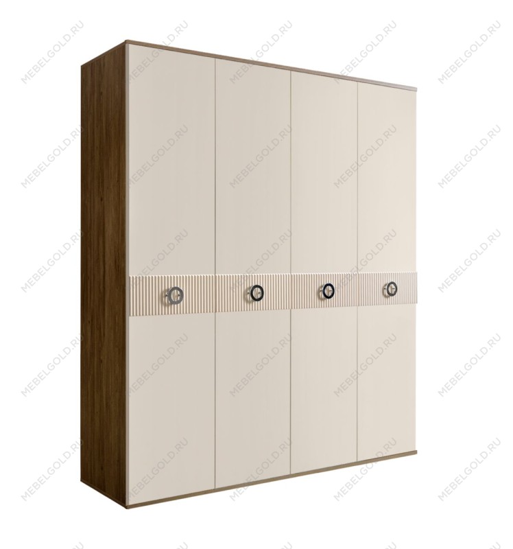Шкаф 4-х дверный Bogemia Woodline Fi (Слоновая кость/Хром) БМШ2/4